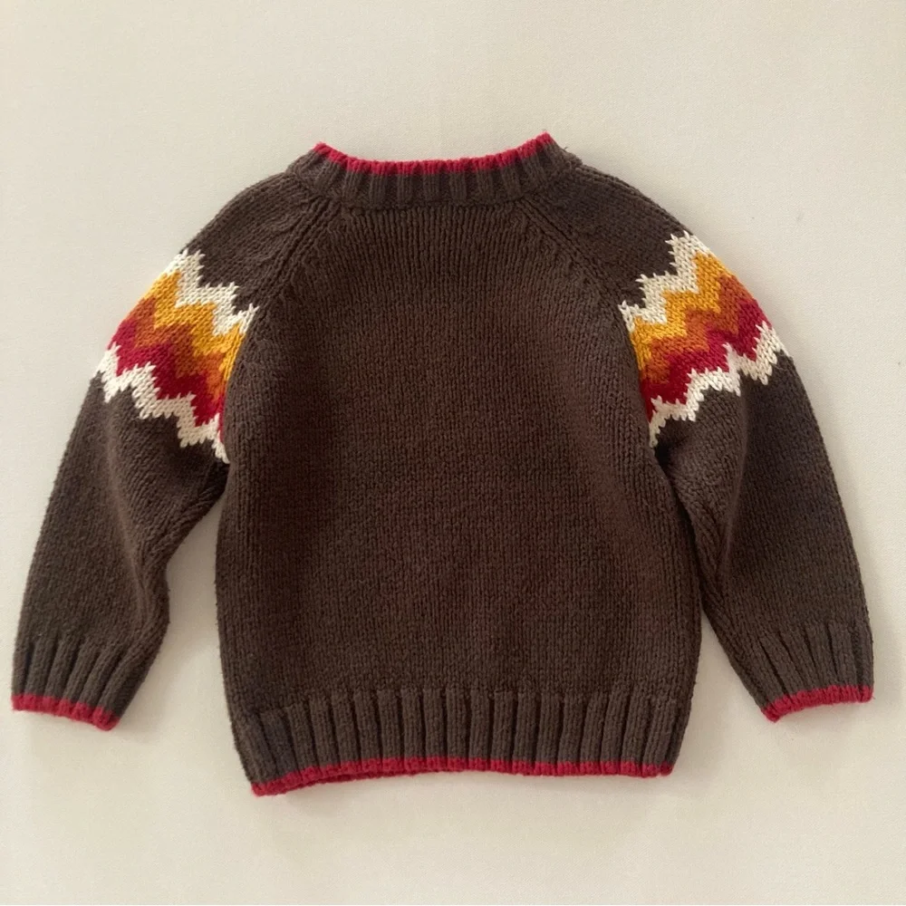 Gymboree Baby Boy 18-24 Months Fall Sweater Thanksgiving Brown Orange NWT